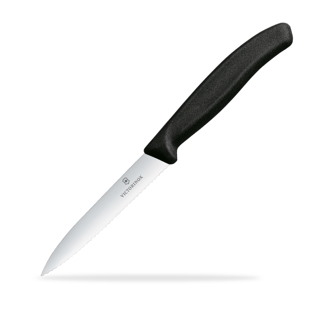 Victorinox Swiss Classic Gemuesemesser 10cm Schwarz 6.7733 mit Wellenschliff