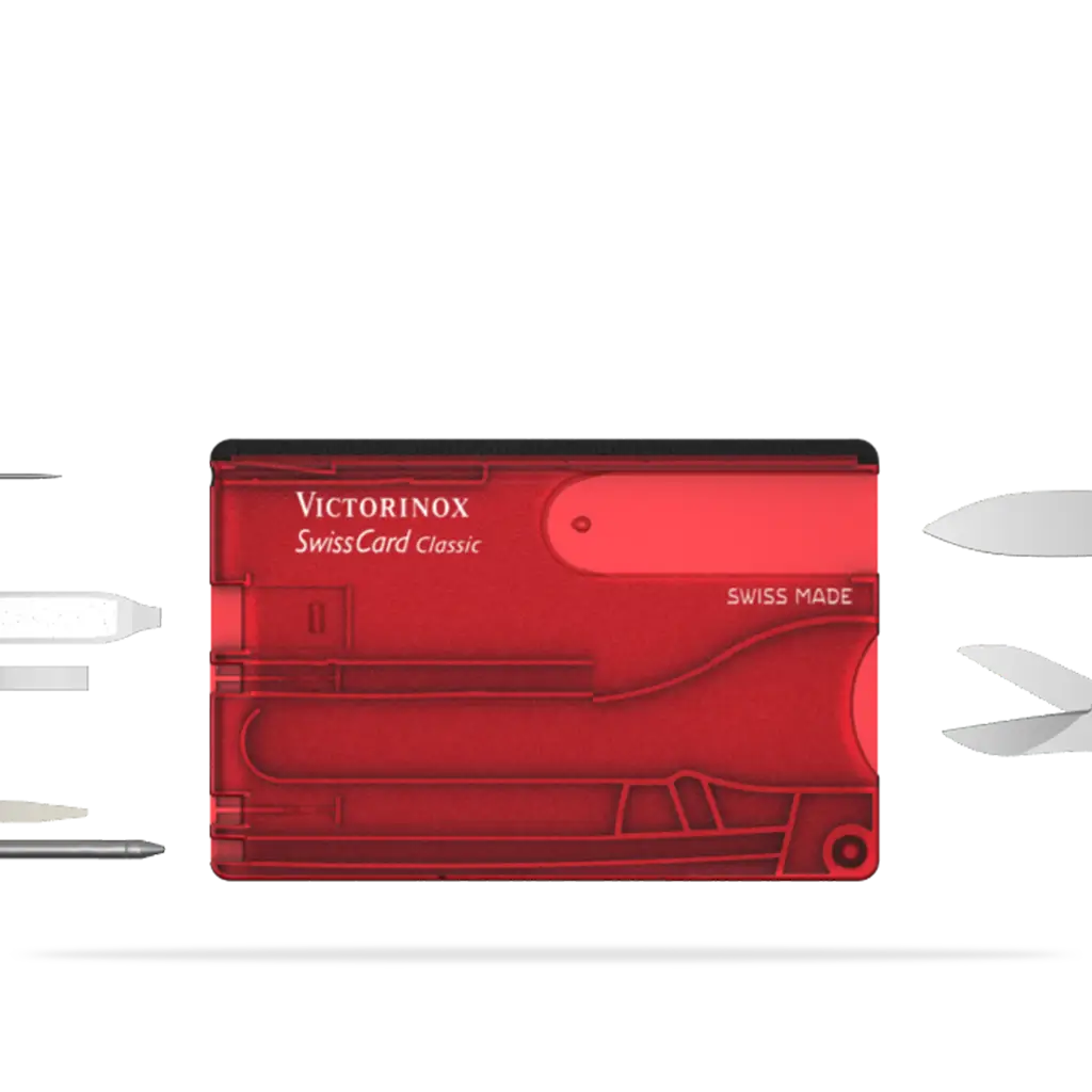 Victorinox Swiss Card Classic Rot Transparent Offen Front 0.7100.T