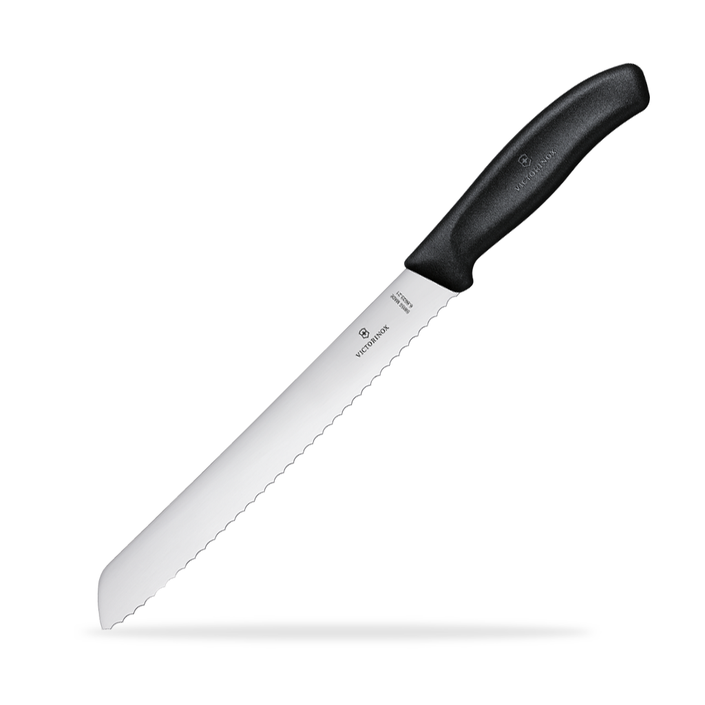 Victorinox Swiss Classic Brotmesser 21cm Schwarz 6.8633.21G mit Wellenschliff