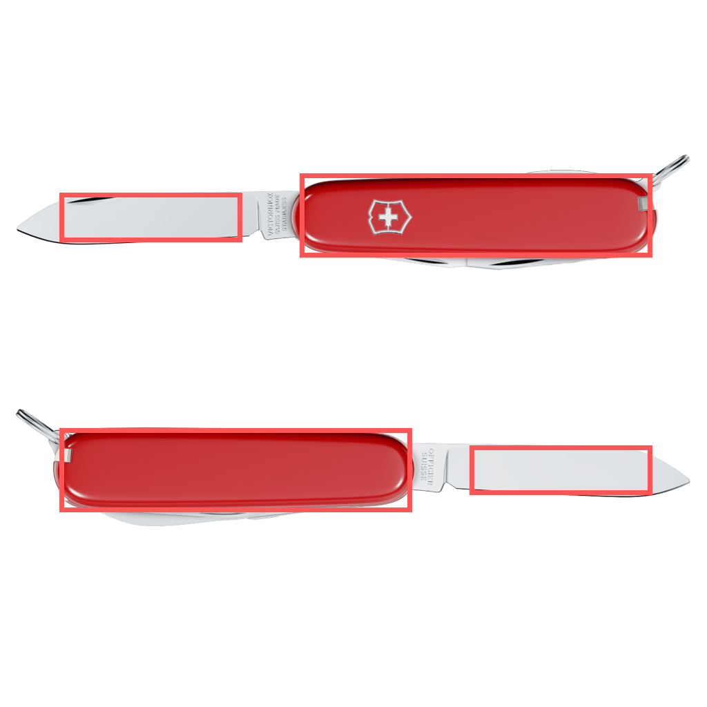 Victorinox Recruit Taschenmesser 0.2503 Druckbereiche