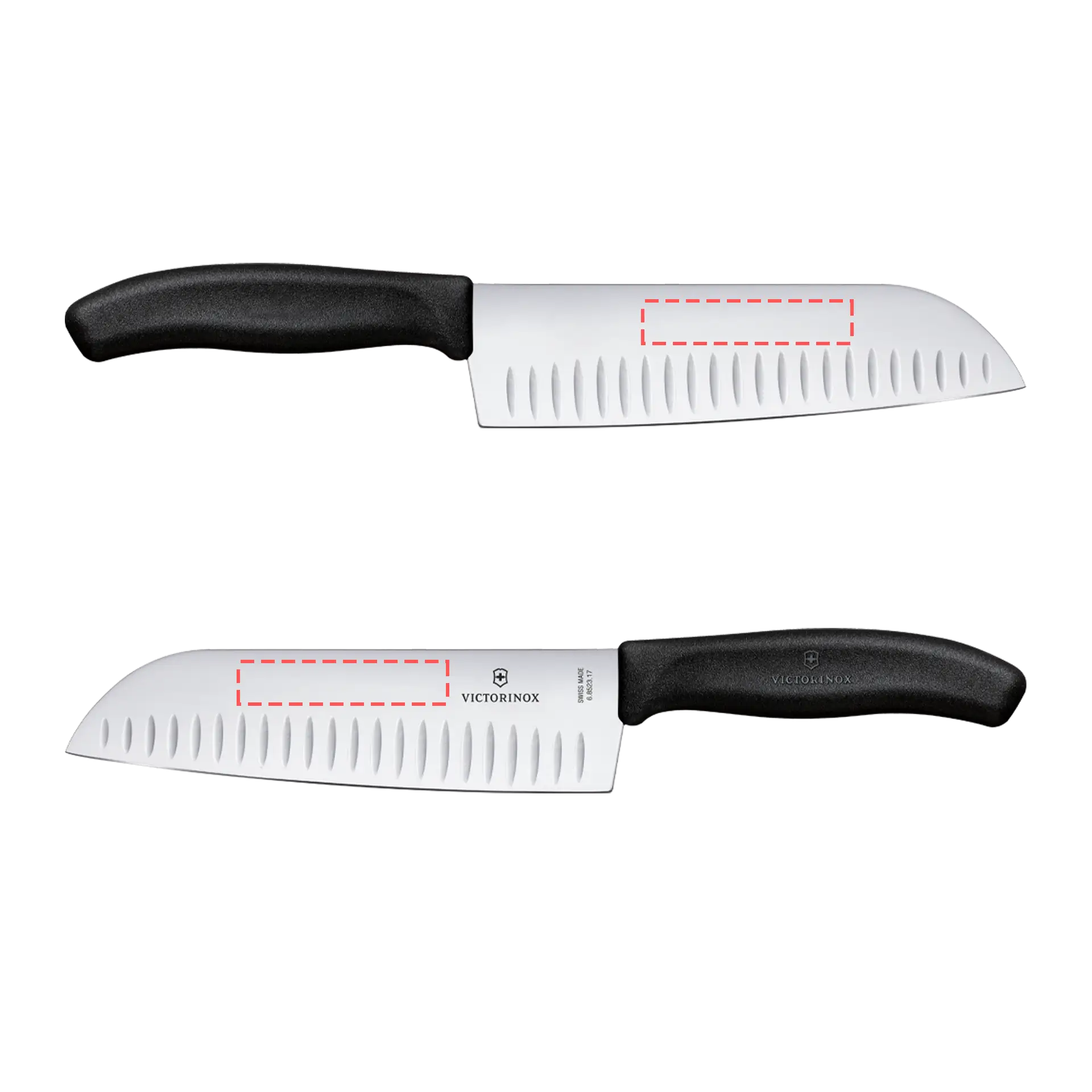 Veredelungsbereiche Victorinox Swiss Classic Santokumesser mit Kullenschliff 6.8523.17
