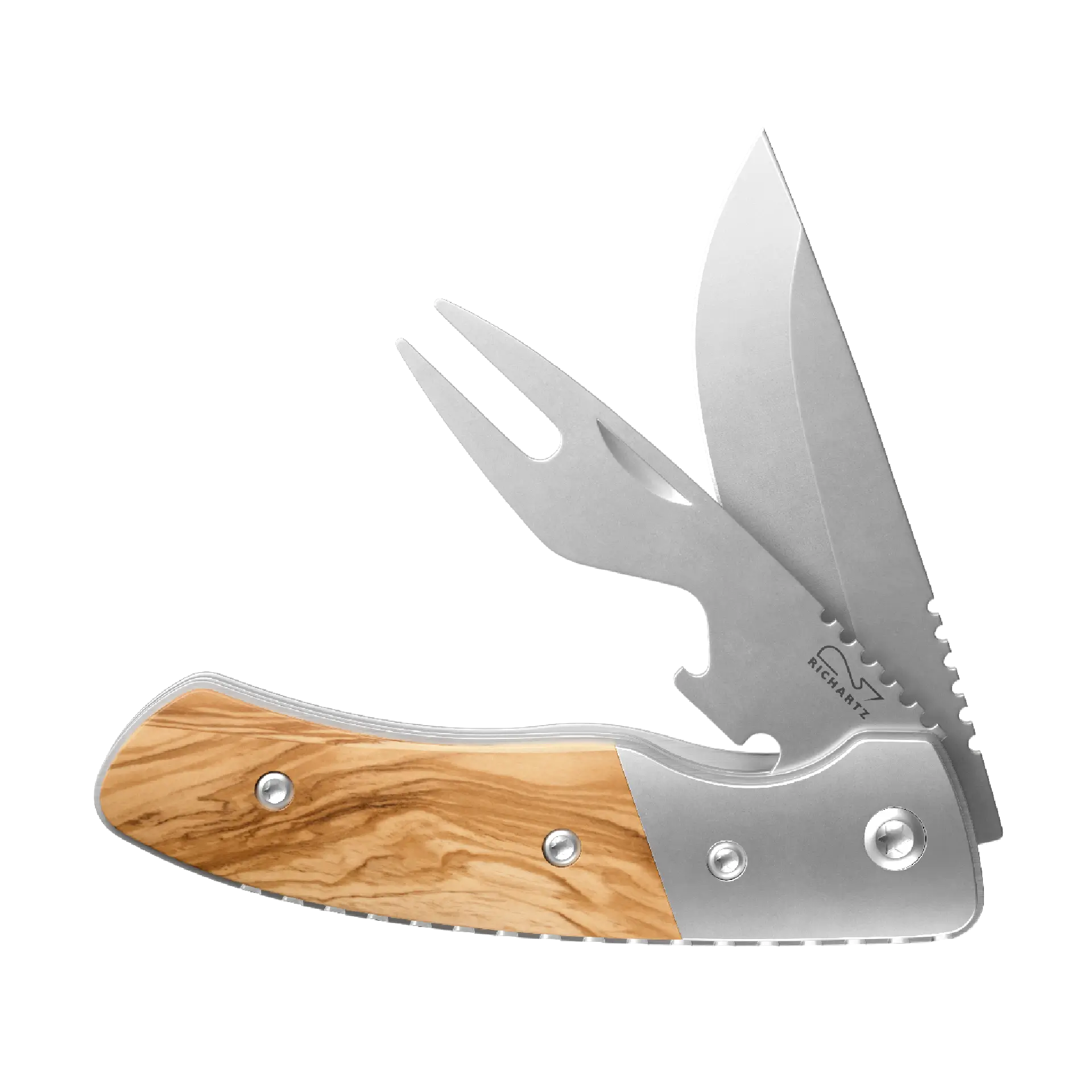 RICHARTZ LEO picknick olive Taschenmesser und Gabel im Set