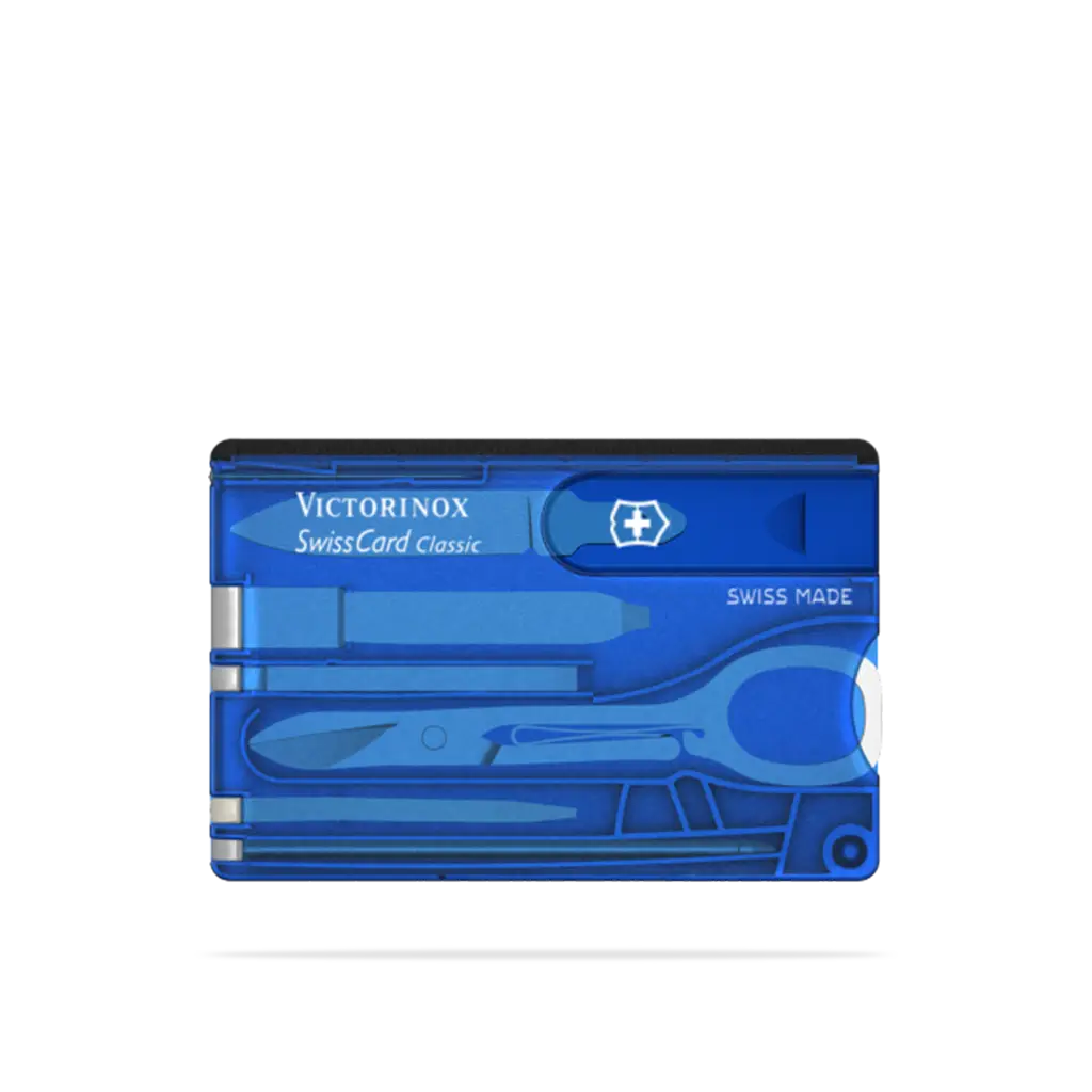 Victorinox Swiss Card Classic Blau Transparent Zu Front 0.7100.T2